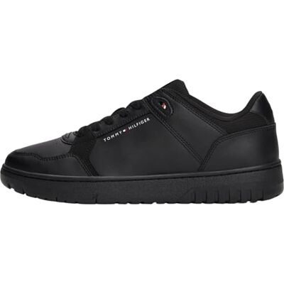 Tommy Hilfiger Baskets Homme en Cuir, Noir (Black), 39 - Publicité Tommy Hilfiger Baskets Homme en Cuir, Noir (Black), 39 - Publicité