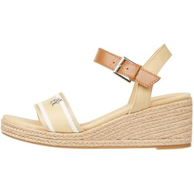Tommy Hilfiger Sandales compensées en toile pour femme Fw0fw08044 Espadrilles, Blé de récolte beige, 37 EU - Publicité Tommy Hilfiger Sandales compensées en toile pour femme Fw0fw08044 Espadrilles, Blé de récolte beige, 37 EU - Publicité