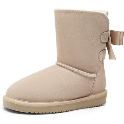 DREAM PAIRS Bottes Neige Femme Chaudes en Suédine Véritable avec Nœud et Doublure en Fourrure Synthétique Antidérapantes pour Hiver,Size 41.5,Sable,SDSB2408W - Publicité DREAM PAIRS Bottes Neige Femme Chaudes en Suédine Véritable avec Nœud et Doublure en Fourrure Synthétique Antidérapantes pour Hiver,Size 41.5,Sable,SDSB2408W - Publicité