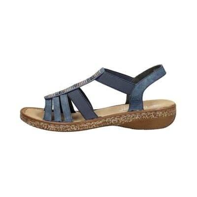 Rieker Sandales pour femme, bleu, 38 EU - Publicité Rieker Sandales pour femme, bleu, 38 EU - Publicité