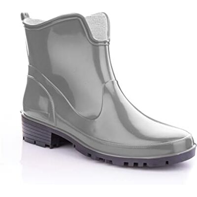 Lemigo Bottes en Caoutchouc Cheville Pour Femmes Bottes de Pluie Courtes Elke (Gris, Système Taille Chaussures EU, Adulte, Numérique, Moyen, 40) - Publicité Lemigo Bottes en Caoutchouc Cheville Pour Femmes Bottes de Pluie Courtes Elke (Gris, Système Taille Chaussures EU, Adulte, Numérique, Moyen, 40) - Publicité