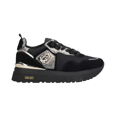 LIU JO Chaussures de sport avec plateforme, noir et serpent, semelle épaisse, Noir , 38 EU - Publicité LIU JO Chaussures de sport avec plateforme, noir et serpent, semelle épaisse, Noir , 38 EU - Publicité