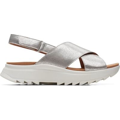 Clarks Femme DashLite Wish Sandales, Silver Metallic, 41 EU - Publicité Clarks Femme DashLite Wish Sandales, Silver Metallic, 41 EU - Publicité