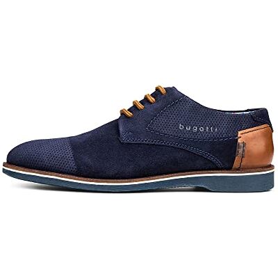 bugatti Homme Demi-Chaussures en Daim en Nubuck et en Cuir, Derby Confortables au Design décontracté, Bleu Foncé, 44 EU - Publicité bugatti Homme Demi-Chaussures en Daim en Nubuck et en Cuir, Derby Confortables au Design décontracté, Bleu Foncé, 44 EU - Publicité