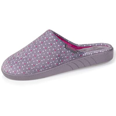 Isotoner Chaussons pantoufles Mules femme ultra confortables, semelle à mémoire de forme et soutient de la voûte plantaire, 38, pois - Publicité Isotoner Chaussons pantoufles Mules femme ultra confortables, semelle à mémoire de forme et soutient de la voûte plantaire, 38, pois - Publicité