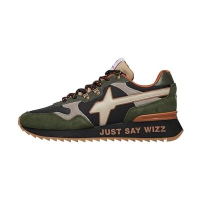 w6yz Baskets en Daim et Tissu Technique, Kaki 44 - Publicité w6yz Baskets en Daim et Tissu Technique, Kaki 44 - Publicité