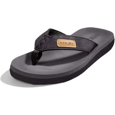 FITORY Homme Confortable Tongs été antidérapante Chaussures de Plage & Piscine Taille noir 40 EU - Publicité FITORY Homme Confortable Tongs été antidérapante Chaussures de Plage & Piscine Taille noir 40 EU - Publicité