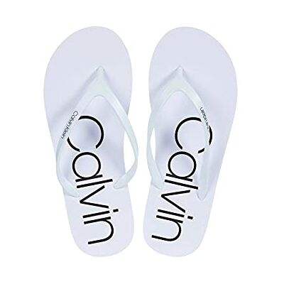Calvin Klein Women's Salma Flip Flop, White, 9 - Publicité Calvin Klein Women's Salma Flip Flop, White, 9 - Publicité