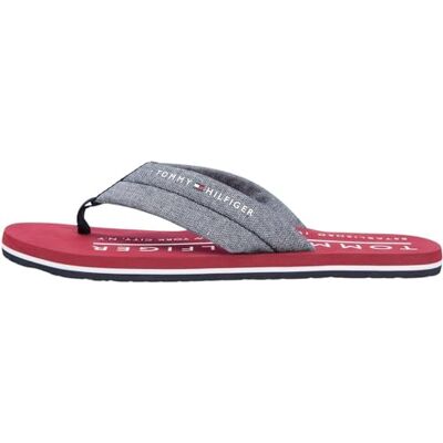 Tommy Hilfiger Sandales de plage Hilfiger Chambray pour homme, bleu (ciel du désert), pointure 45 - Publicité Tommy Hilfiger Sandales de plage Hilfiger Chambray pour homme, bleu (ciel du désert), pointure 45 - Publicité