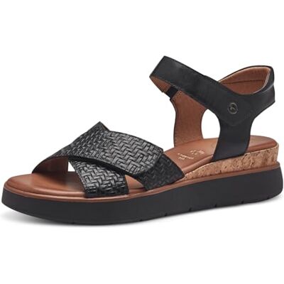 Tamaris Comfort sandales plates femme cuir avec fermeture velcro, Black, 37 EU - Publicité Tamaris Comfort sandales plates femme cuir avec fermeture velcro, Black, 37 EU - Publicité