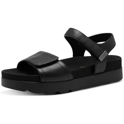 Tamaris Femme Damen Sandale Plate, Noir, 42 EU - Publicité Tamaris Femme Damen Sandale Plate, Noir, 42 EU - Publicité
