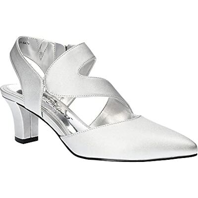 Easy Street Women's Venue Dress Shoe Pump, Silver Satin/Gore, 7 - Publicité Easy Street Women's Venue Dress Shoe Pump, Silver Satin/Gore, 7 - Publicité