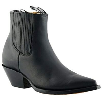 Grinders Unisexe Mustang Noir Cuir Western Cowboy Bottines Dansantes 41 - Publicité Grinders Unisexe Mustang Noir Cuir Western Cowboy Bottines Dansantes 41 - Publicité