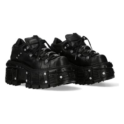 New Rock Bottines gothiques Punk M-120NC-C4 Metallic Collection Unisexe Noir Cuir, Noir , 39 EU - Publicité New Rock Bottines gothiques Punk M-120NC-C4 Metallic Collection Unisexe Noir Cuir, Noir , 39 EU - Publicité