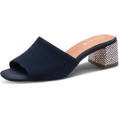 Tamaris Mule femme à talon bloc en cuir bleu 38 EU - Publicité Tamaris Mule femme à talon bloc en cuir bleu 38 EU - Publicité