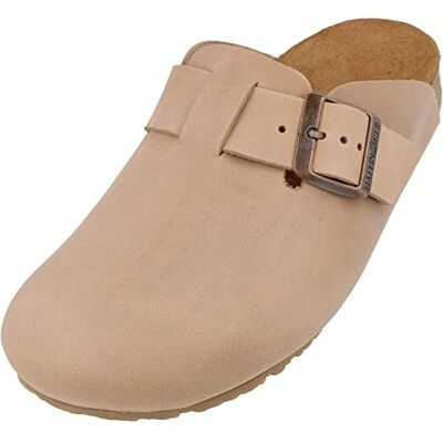 HAFLINGER Porto Sabot élégant en cuir avec semelle en caoutchouc et liège latex semelle intérieure unisexe, taupe, 40 EU - Publicité HAFLINGER Porto Sabot élégant en cuir avec semelle en caoutchouc et liège latex semelle intérieure unisexe, taupe, 40 EU - Publicité