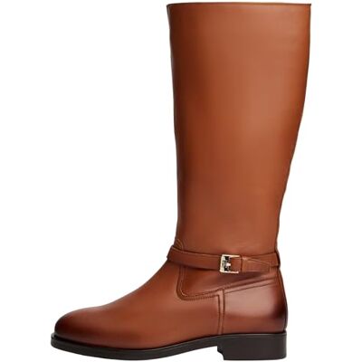 Tommy Hilfiger Bottes Femme Buckle Riding Cuir, Marron (Cinnamon Bark), 38 - Publicité Tommy Hilfiger Bottes Femme Buckle Riding Cuir, Marron (Cinnamon Bark), 38 - Publicité