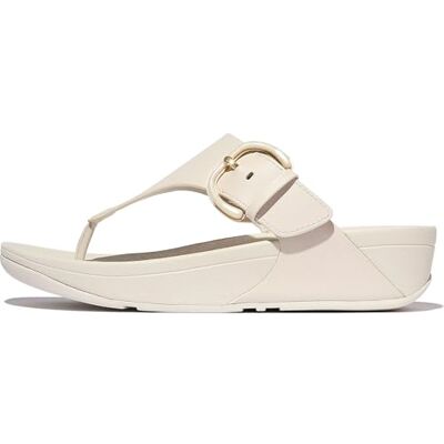 Fitflop Lulu Sandales en cuir avec boucle en résine, beige, 41 EU - Publicité Fitflop Lulu Sandales en cuir avec boucle en résine, beige, 41 EU - Publicité