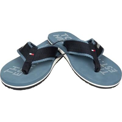 Tommy Hilfiger Tongs homme pantoufle de piscine de plage avec dentelle en tissu beachwear article XM0XM02885, DBX Blur coast, 42 - Publicité Tommy Hilfiger Tongs homme pantoufle de piscine de plage avec dentelle en tissu beachwear article XM0XM02885, DBX Blur coast, 42 - Publicité