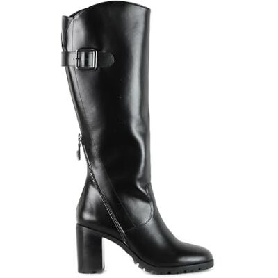 CHATTAWAK FEMME BOTTE HAUTE A TALON CUIR ZIP DECORATIF, NOIR 39 - Publicité CHATTAWAK FEMME BOTTE HAUTE A TALON CUIR ZIP DECORATIF, NOIR 39 - Publicité