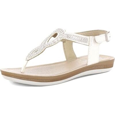 inblu Sandales pour Femme avec Motif ajouré et Strass, Sangle réglable et Semelle rembourrée du 35 au 41 Tongues, Blanc, 38 EU - Publicité inblu Sandales pour Femme avec Motif ajouré et Strass, Sangle réglable et Semelle rembourrée du 35 au 41 Tongues, Blanc, 38 EU - Publicité