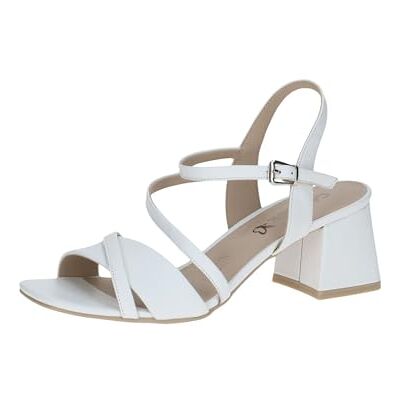 CAPRICE Sandales femme à talons en cuir Festives, Blanc (White Nappa), 39 EU - Publicité CAPRICE Sandales femme à talons en cuir Festives, Blanc (White Nappa), 39 EU - Publicité