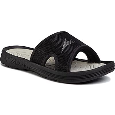 Mizuno Claquettes relax, Noir/argenté, Medium - Publicité Mizuno Claquettes relax, Noir/argenté, Medium - Publicité