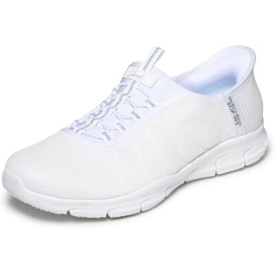 Skechers Brilliance Night Shift Chaussures à enfiler mains libres pour femme, blanc, 11 - Publicité Skechers Brilliance Night Shift Chaussures à enfiler mains libres pour femme, blanc, 11 - Publicité
