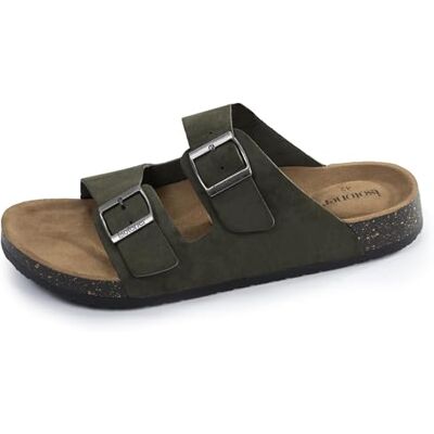 Isotoner Sandales homme à doubles brides ultra confortables, 46, kaki - Publicité Isotoner Sandales homme à doubles brides ultra confortables, 46, kaki - Publicité