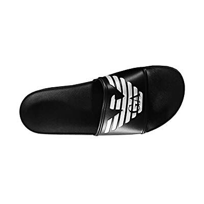 Emporio Armani pour des Hommes Logo Sliders, Noir, 42 EU - Publicité Emporio Armani pour des Hommes Logo Sliders, Noir, 42 EU - Publicité