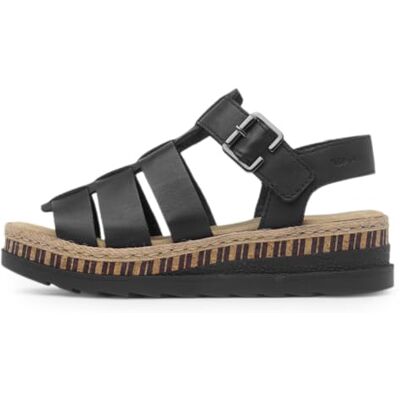 Rieker Sandales cuir talon compensé bas - Publicité Rieker Sandales cuir talon compensé bas - Publicité