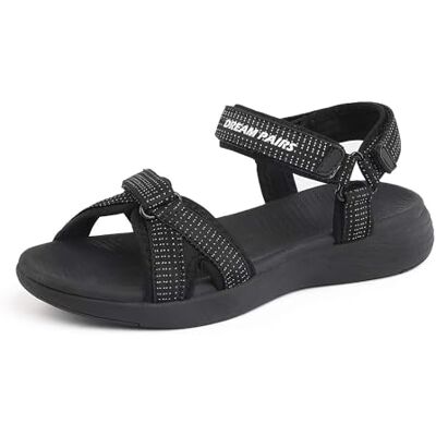 DREAM PAIRS Sandales de Randonnée Femme Confortables Antidérapantes Légères à Brides Réglables Semelle Amortissante Marche Trekking Extérieur Plage Été,Size 40.5,Noir,QDL19001L - Publicité DREAM PAIRS Sandales de Randonnée Femme Confortables Antidérapantes Légères à Brides Réglables Semelle Amortissante Marche Trekking Extérieur Plage Été,Size 40.5,Noir,QDL19001L - Publicité