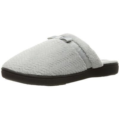 Isotoner Pantoufles ballerines en micro-éponge Chevron pour femme, gris clair, 6.5-7 UK - Publicité Isotoner Pantoufles ballerines en micro-éponge Chevron pour femme, gris clair, 6.5-7 UK - Publicité