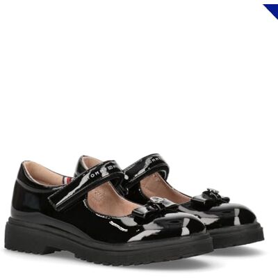 Tommy Hilfiger Scarpe Con finitura verniciata e Velcro, Zahira, Nero, 34 - Publicité Tommy Hilfiger Scarpe Con finitura verniciata e Velcro, Zahira, Nero, 34 - Publicité