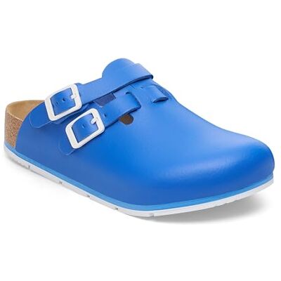 Birkenstock Kay Pro Pantoufles en cuir pour homme et femme – Sabots – Certifié selon la norme EN ISO 20347:2022 – Chaussures professionnelles pour médecine, restauration et service, bleu, 40 EU - Publicité Birkenstock Kay Pro Pantoufles en cuir pour homme et femme – Sabots – Certifié selon la norme EN ISO 20347:2022 – Chaussures professionnelles pour médecine, restauration et service, bleu, 40 EU - Publicité