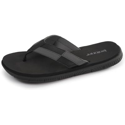Isotoner Tongs homme très confortables, tiges larges, 46, noir/gris - Publicité Isotoner Tongs homme très confortables, tiges larges, 46, noir/gris - Publicité