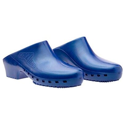 Calzuro – Chaussures sanitaires S classiques avec trous latéraux, qualité professionnelle CE 39-40 Bleu métallisé - Publicité Calzuro – Chaussures sanitaires S classiques avec trous latéraux, qualité professionnelle CE 39-40 Bleu métallisé - Publicité