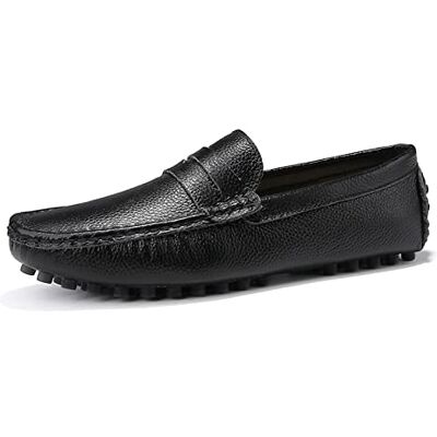 LZQpearl Hommes Mocassins, Chaussures Décontractées en Cuir De Vachette De Première Couche, Chaussures De Conduite à Enfiler, Pantoufles pour Pont De Bateau pour Adultes Et Adolescents (Black,47) - Publicité LZQpearl Hommes Mocassins, Chaussures Décontractées en Cuir De Vachette De Première Couche, Chaussures De Conduite à Enfiler, Pantoufles pour Pont De Bateau pour Adultes Et Adolescents (Black,47) - Publicité