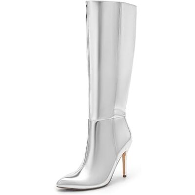 DREAM PAIRS Bottes hautes pointues à talon aiguille pour femme, Pierre Bottes à talon aiguille sexy à bout pointu de 9,4 cm, chaussures habillées tendance et classiques - Publicité DREAM PAIRS Bottes hautes pointues à talon aiguille pour femme, Pierre Bottes à talon aiguille sexy à bout pointu de 9,4 cm, chaussures habillées tendance et classiques - Publicité