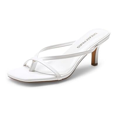 DREAM PAIRS Sandales à talons kitten pour femmes open square toe thong heels, comfortable mules heels, dress shoes for women, fashion summer vacation sandals - Publicité DREAM PAIRS Sandales à talons kitten pour femmes open square toe thong heels, comfortable mules heels, dress shoes for women, fashion summer vacation sandals - Publicité
