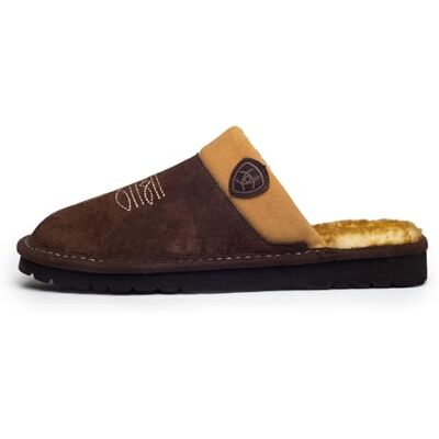 ARIAT 2842 Silversmith Pantoufles en daim et mousse rembourrée à bout carré pour homme, Chocolat/châtaigne, 11 - Publicité ARIAT 2842 Silversmith Pantoufles en daim et mousse rembourrée à bout carré pour homme, Chocolat/châtaigne, 11 - Publicité