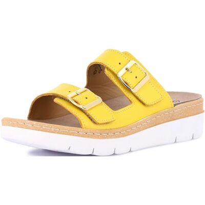 GRÜNLAND GRUNLAND MOLL femme Chausson confort avec double boucle réglable, semelle intérieure amovible en cuir Drysoft, semelle moulée et talon compensé de 4 cm - Publicité GRÜNLAND GRUNLAND MOLL femme Chausson confort avec double boucle réglable, semelle intérieure amovible en cuir Drysoft, semelle moulée et talon compensé de 4 cm - Publicité