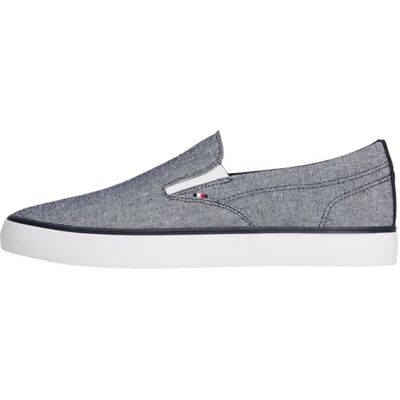 Tommy Hilfiger Harlem Core II Chaussures Basses en Chambray FM0FM05819 pour Homme, Bleu (Desert Sky), Pointure 42 - Publicité Tommy Hilfiger Harlem Core II Chaussures Basses en Chambray FM0FM05819 pour Homme, Bleu (Desert Sky), Pointure 42 - Publicité