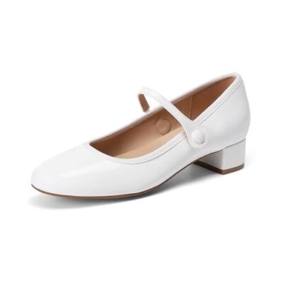 DREAM PAIRS Escarpins Mary Jane Femme Petit Talon Confortable Chaussures Habillées Femme Bride Ajustable Bureau Quotidien,Size 37,Blanc,SDPU26008W - Publicité DREAM PAIRS Escarpins Mary Jane Femme Petit Talon Confortable Chaussures Habillées Femme Bride Ajustable Bureau Quotidien,Size 37,Blanc,SDPU26008W - Publicité