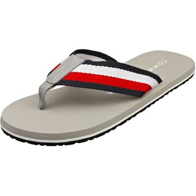 Tommy Hilfiger Men COPRORATE HILFIGER BEACH SANDAL, Antique Silver, 40 EU - Publicité Tommy Hilfiger Men COPRORATE HILFIGER BEACH SANDAL, Antique Silver, 40 EU - Publicité