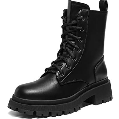 DREAM PAIRS Bottines Femme Mi-Mollet avec Fermeture Eclair Tendance Comfortable Bottes à Lacets avec Talon Large et Doublure Chaude Noir/PU SDMB2203W-E Taille 40 (EUR) - Publicité DREAM PAIRS Bottines Femme Mi-Mollet avec Fermeture Eclair Tendance Comfortable Bottes à Lacets avec Talon Large et Doublure Chaude Noir/PU SDMB2203W-E Taille 40 (EUR) - Publicité
