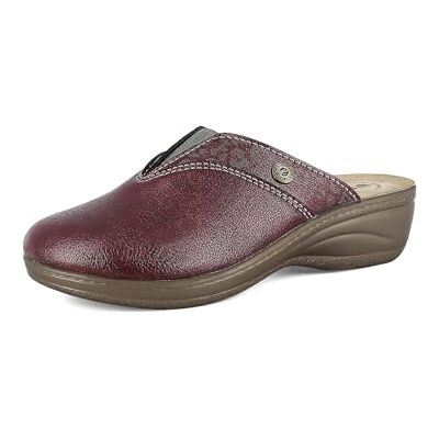 inblu Chaussons pour femme effet cuir avec élastique et bandeau animal, semelle anatomique en cuir, bordeaux, 39 EU - Publicité inblu Chaussons pour femme effet cuir avec élastique et bandeau animal, semelle anatomique en cuir, bordeaux, 39 EU - Publicité