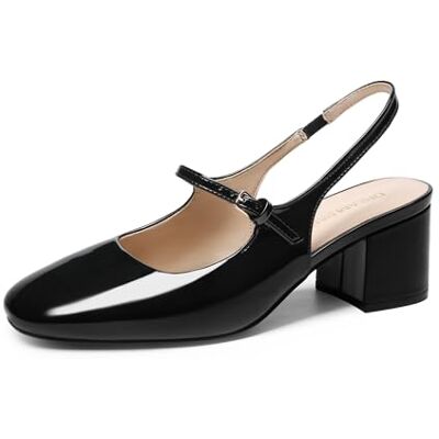 DREAM PAIRS Escarpins Femme à Bout Carré Slingback Mary Jane Mode Talon Bas Confortable, Chaussures Habillées Élégantes pour Bureau, Travail et Usage Quotidien,Size 38.5,Noir-Pat,SDPU26005W - Publicité DREAM PAIRS Escarpins Femme à Bout Carré Slingback Mary Jane Mode Talon Bas Confortable, Chaussures Habillées Élégantes pour Bureau, Travail et Usage Quotidien,Size 38.5,Noir-Pat,SDPU26005W - Publicité