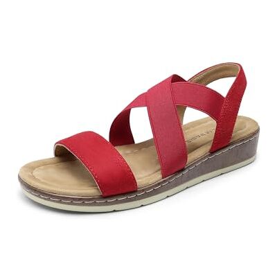 DREAM PAIRS Sandales Plates à la Mode pour Femme à Brides Chics Sandale décontractées d'été Confortable,Size 36,Rouge,DWUMFS2505 - Publicité DREAM PAIRS Sandales Plates à la Mode pour Femme à Brides Chics Sandale décontractées d'été Confortable,Size 36,Rouge,DWUMFS2505 - Publicité
