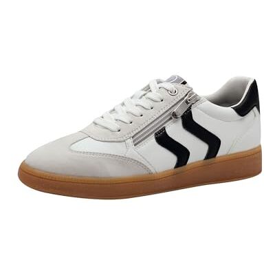 Marco Tozzi Baskets Femme Semelle intérieure Feel Me Amovible Douce Doublure Douce Vegan Moderne, Blanc (White/Black), 42 EU - Publicité Marco Tozzi Baskets Femme Semelle intérieure Feel Me Amovible Douce Doublure Douce Vegan Moderne, Blanc (White/Black), 42 EU - Publicité
